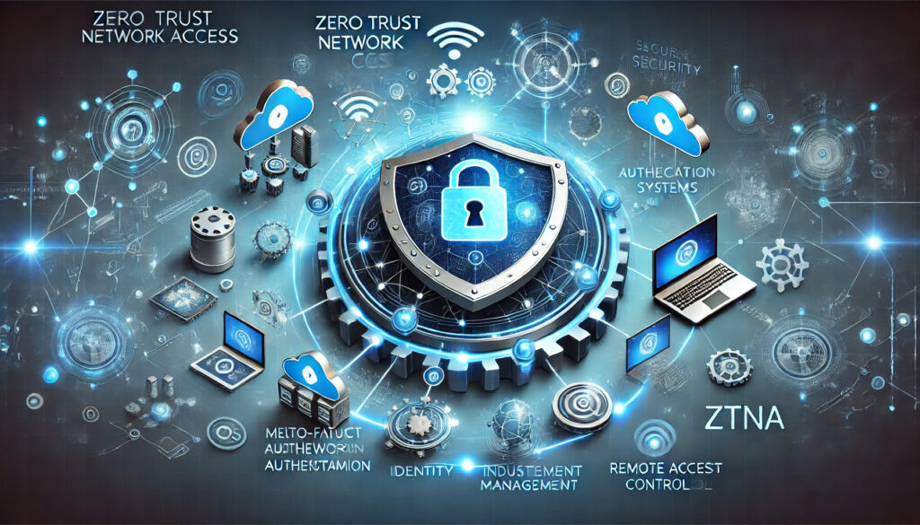 Diagramma che illustra l'architettura del modello di sicurezza Zero Trust, evidenziando la verifica continua e il controllo degli accessi.